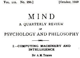 An image of the front of Turing´s groundbreaking paper